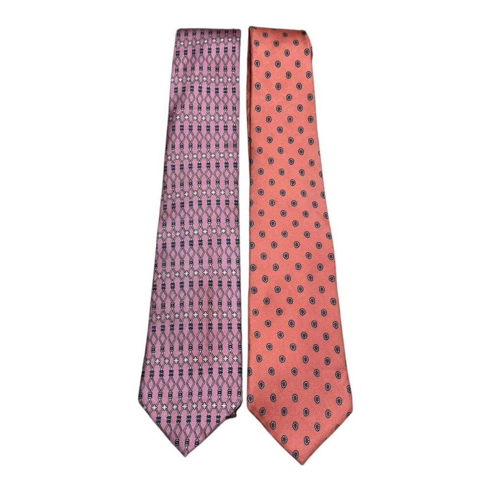 Lot of 2‎ Vintage Mays Multicolor 100% Silk Design Ties